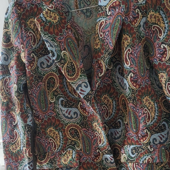Paisley Pattern Blazer Jacket - Multicolor - Picture 2 of 3